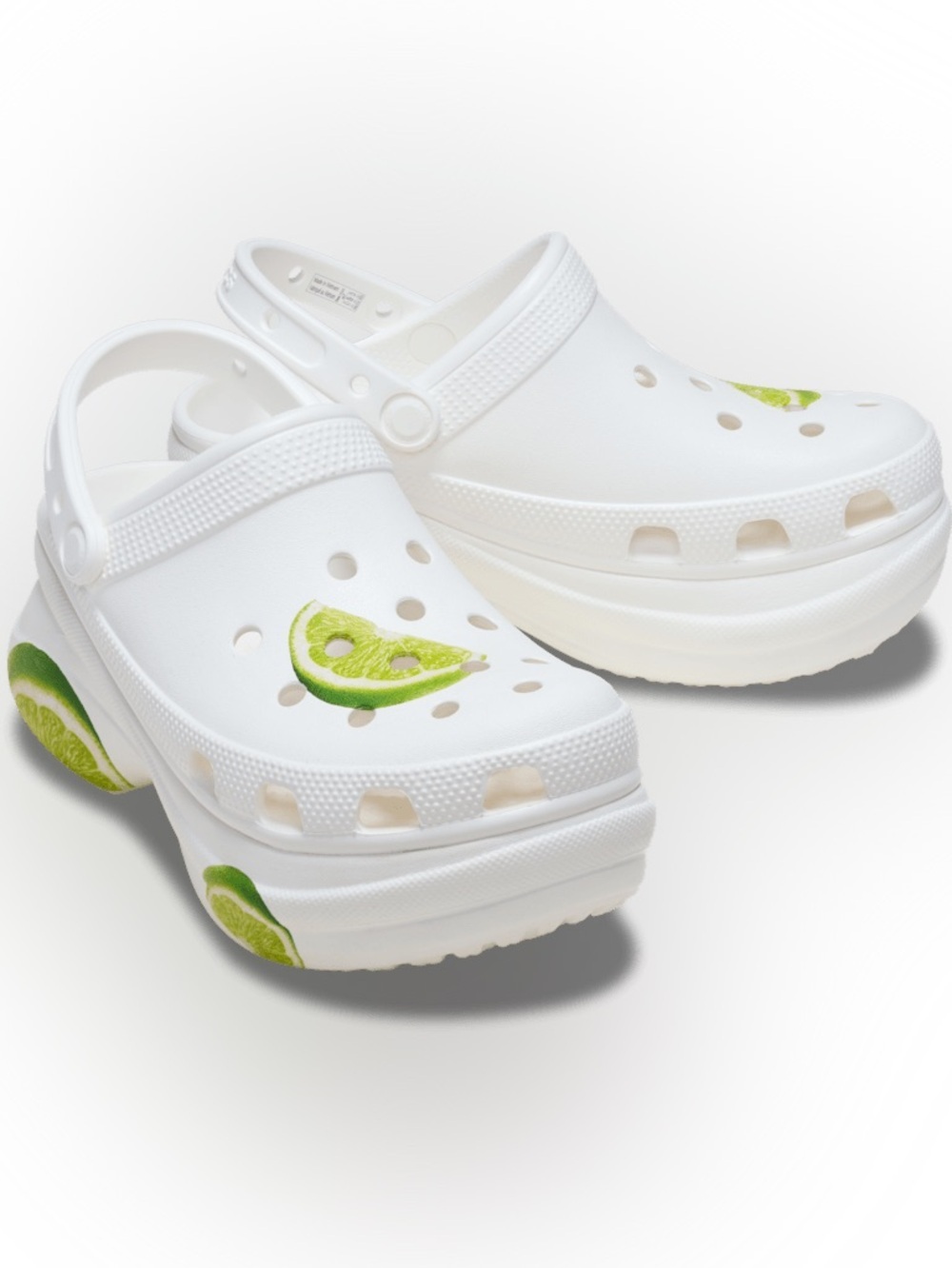Crocs Bae Fresh Fruit White Platform Clog Lime Graphic Size 10W
